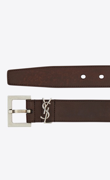 MONOGRAMME Belt with square buckle in smooth leather